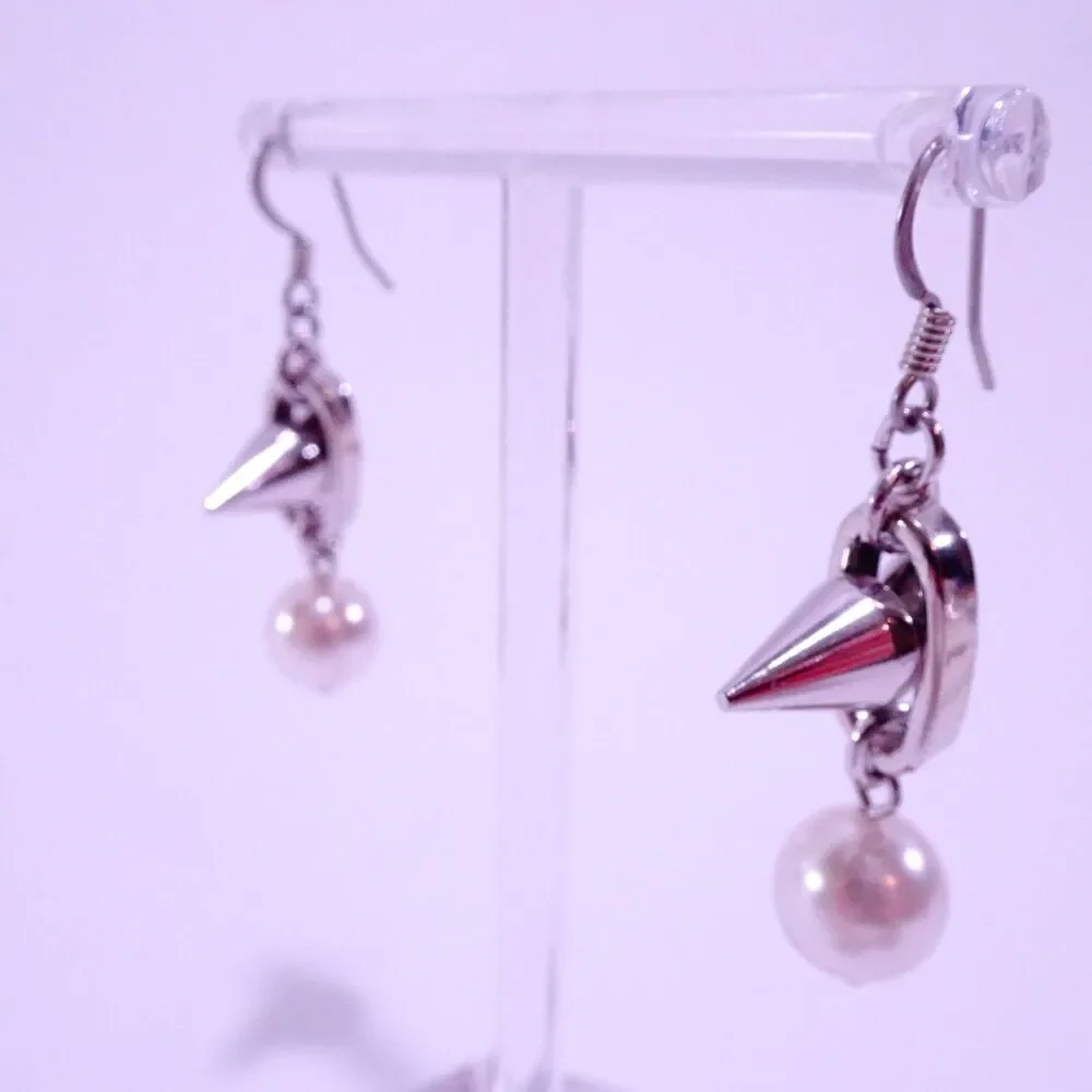 Joomi Lim Women's Silver Sphere Spike Pearl Screw Back Earrings NWOT 145 Silver